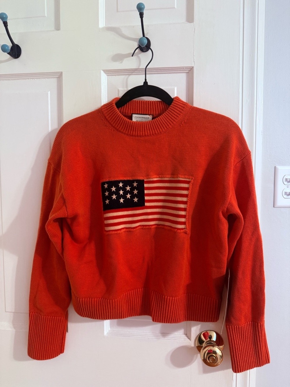 NWT Tuckernuck Nantucket Red Cropped Americana Sweater